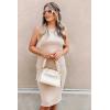imagePRETTYGARDEN Women Bodycon Midi Dress 2025 Summer Spring Casual Vacation Sundress Fitted Sleeveless Tank DressesKhaki