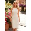 imagePRETTYGARDEN Women Bodycon Midi Dress 2025 Summer Spring Casual Vacation Sundress Fitted Sleeveless Tank DressesSolid Apricot