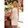 imagePRETTYGARDEN Women Bodycon Midi Dress 2025 Summer Spring Casual Vacation Sundress Fitted Sleeveless Tank DressesSolid Apricot