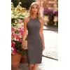 imagePRETTYGARDEN Women Bodycon Midi Dress 2025 Summer Spring Casual Vacation Sundress Fitted Sleeveless Tank DressesSolid Coffee