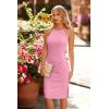 imagePRETTYGARDEN Women Bodycon Midi Dress 2025 Summer Spring Casual Vacation Sundress Fitted Sleeveless Tank DressesSolid Pink