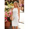 imagePRETTYGARDEN Women Bodycon Midi Dress 2025 Summer Spring Casual Vacation Sundress Fitted Sleeveless Tank DressesSolid White