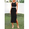 imagePRETTYGARDEN Women Bodycon Midi Dress 2025 Summer Spring Casual Vacation Sundress Fitted Sleeveless Tank DressesZblack