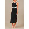 imagePRETTYGARDEN Women Bodycon Midi Dress 2025 Summer Spring Casual Vacation Sundress Fitted Sleeveless Tank DressesZblack