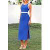 imagePRETTYGARDEN Women Bodycon Midi Dress 2025 Summer Spring Casual Vacation Sundress Fitted Sleeveless Tank DressesZdark Blue