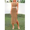 imagePRETTYGARDEN Women Bodycon Midi Dress 2025 Summer Spring Casual Vacation Sundress Fitted Sleeveless Tank DressesZkhaki