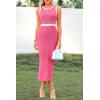 imagePRETTYGARDEN Women Bodycon Midi Dress 2025 Summer Spring Casual Vacation Sundress Fitted Sleeveless Tank DressesZpink
