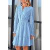 imagePRETTYGARDEN Womens 2025 Long Sleeve Mini Dress Eyelet V Neck A Line Casual Elegant Holiday Wedding Guest Party DressesLight Blue