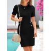 imagePRETTYGARDEN Womens Spring Dresses 2025 Summer Work Business Casual Bodycon Short Sleeve Sweater Cocktail Sheath DressBlack
