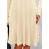 imagePRETTYGARDEN Womens Spring Fall Short Dress Ribbed Knit Crewneck Long Sleeve A Line Flowy Casual Elegant Going Out DressesBeige