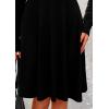 imagePRETTYGARDEN Womens Spring Fall Short Dress Ribbed Knit Crewneck Long Sleeve A Line Flowy Casual Elegant Going Out DressesBlack