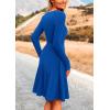 imagePRETTYGARDEN Womens Spring Fall Short Dress Ribbed Knit Crewneck Long Sleeve A Line Flowy Casual Elegant Going Out DressesBlue