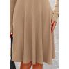 imagePRETTYGARDEN Womens Spring Fall Short Dress Ribbed Knit Crewneck Long Sleeve A Line Flowy Casual Elegant Going Out DressesKhaki