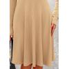 imagePRETTYGARDEN Womens Spring Fall Short Dress Ribbed Knit Crewneck Long Sleeve A Line Flowy Casual Elegant Going Out DressesLight Apricot
