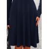 imagePRETTYGARDEN Womens Spring Fall Short Dress Ribbed Knit Crewneck Long Sleeve A Line Flowy Casual Elegant Going Out DressesNavy
