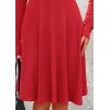 imagePRETTYGARDEN Womens Spring Fall Short Dress Ribbed Knit Crewneck Long Sleeve A Line Flowy Casual Elegant Going Out DressesRed
