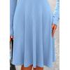 imagePRETTYGARDEN Womens Spring Fall Short Dress Ribbed Knit Crewneck Long Sleeve A Line Flowy Casual Elegant Going Out DressesSky Blue