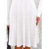 imagePRETTYGARDEN Womens Spring Fall Short Dress Ribbed Knit Crewneck Long Sleeve A Line Flowy Casual Elegant Going Out DressesWhite