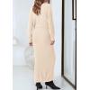 imagePRETTYGARDEN Womens Two Piece Matching Sweater Sets Knit Long Sleeve Pullover Tops Bodycon Long Maxi Skirts Fall OutfitsBeige