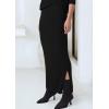 imagePRETTYGARDEN Womens Two Piece Matching Sweater Sets Knit Long Sleeve Pullover Tops Bodycon Long Maxi Skirts Fall OutfitsBlack