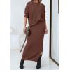 imagePRETTYGARDEN Womens Two Piece Matching Sweater Sets Knit Long Sleeve Pullover Tops Bodycon Long Maxi Skirts Fall OutfitsCoffee