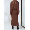 imagePRETTYGARDEN Womens Two Piece Matching Sweater Sets Knit Long Sleeve Pullover Tops Bodycon Long Maxi Skirts Fall OutfitsCoffee