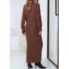 imagePRETTYGARDEN Womens Two Piece Matching Sweater Sets Knit Long Sleeve Pullover Tops Bodycon Long Maxi Skirts Fall OutfitsCoffee