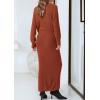 imagePRETTYGARDEN Womens Two Piece Matching Sweater Sets Knit Long Sleeve Pullover Tops Bodycon Long Maxi Skirts Fall OutfitsRust Red