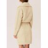 imagePRETTYGARDEN Sweater Dresses for Women 2025 Trendy Long Sleeve Button Down Short Spring DressBeige