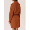 imagePRETTYGARDEN Sweater Dresses for Women 2025 Trendy Long Sleeve Button Down Short Spring DressBrick Red