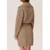 imagePRETTYGARDEN Sweater Dresses for Women 2025 Trendy Long Sleeve Button Down Short Spring DressCamel