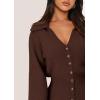 imagePRETTYGARDEN Sweater Dresses for Women 2025 Trendy Long Sleeve Button Down Short Spring DressCoffee