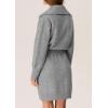 imagePRETTYGARDEN Sweater Dresses for Women 2025 Trendy Long Sleeve Button Down Short Spring DressGrey