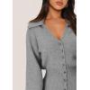 imagePRETTYGARDEN Sweater Dresses for Women 2025 Trendy Long Sleeve Button Down Short Spring DressGrey