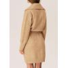 imagePRETTYGARDEN Sweater Dresses for Women 2025 Trendy Long Sleeve Button Down Short Spring DressKhaki