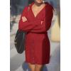 imagePRETTYGARDEN Sweater Dresses for Women 2025 Trendy Long Sleeve Button Down Short Spring DressRed