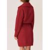 imagePRETTYGARDEN Sweater Dresses for Women 2025 Trendy Long Sleeve Button Down Short Spring DressRed