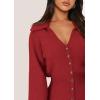 imagePRETTYGARDEN Sweater Dresses for Women 2025 Trendy Long Sleeve Button Down Short Spring DressRed