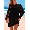 imagePRETTYGARDEN Womens 2025 Swimsuit Cover Ups Crochet Knit Bathing Suit Swimwear Summer Dresses Fashion Beach Vacation ClothesBlack