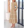 imagePRETTYGARDEN Womens Spring Midi Dress Fall Elegant Long Sleeve Smocked Flowy Boho Floral Wedding Guest Party DressesApricot