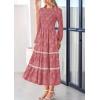 imagePRETTYGARDEN Womens Spring Midi Dress Fall Elegant Long Sleeve Smocked Flowy Boho Floral Wedding Guest Party DressesBean Paste Pink