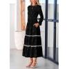 imagePRETTYGARDEN Womens Spring Midi Dress Fall Elegant Long Sleeve Smocked Flowy Boho Floral Wedding Guest Party DressesBlack