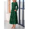 imagePRETTYGARDEN Womens Spring Midi Dress Fall Elegant Long Sleeve Smocked Flowy Boho Floral Wedding Guest Party DressesDark Green