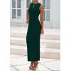 imagePRETTYGARDEN Womens Summer Wedding Guest Dresses 2025 Sleeveless Ruched Bodycon Fitted Maxi Long Cocktail Dress with SlitOlive Green