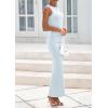imagePRETTYGARDEN Womens Summer Wedding Guest Dresses 2025 Sleeveless Ruched Bodycon Fitted Maxi Long Cocktail Dress with SlitWhite