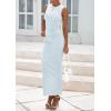 imagePRETTYGARDEN Womens Summer Wedding Guest Dresses 2025 Sleeveless Ruched Bodycon Fitted Maxi Long Cocktail Dress with SlitWhite