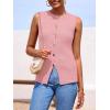 imagePRETTYGARDEN Womens Sweater Vest Button Down Summer Tank Tops 2025 Sleeveless Knit Vests Fashion Business Casual OutfitsPink