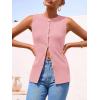 imagePRETTYGARDEN Womens Sweater Vest Button Down Summer Tank Tops 2025 Sleeveless Knit Vests Fashion Business Casual OutfitsPink