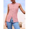 imagePRETTYGARDEN Womens Sweater Vest Button Down Summer Tank Tops 2025 Sleeveless Knit Vests Fashion Business Casual OutfitsPink