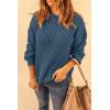 imagePRETTYGARDEN Womens Fashion Sweater Long Sleeve Casual Ribbed Knit Winter Clothes Pullover Sweaters Blouse TopGrey Blue